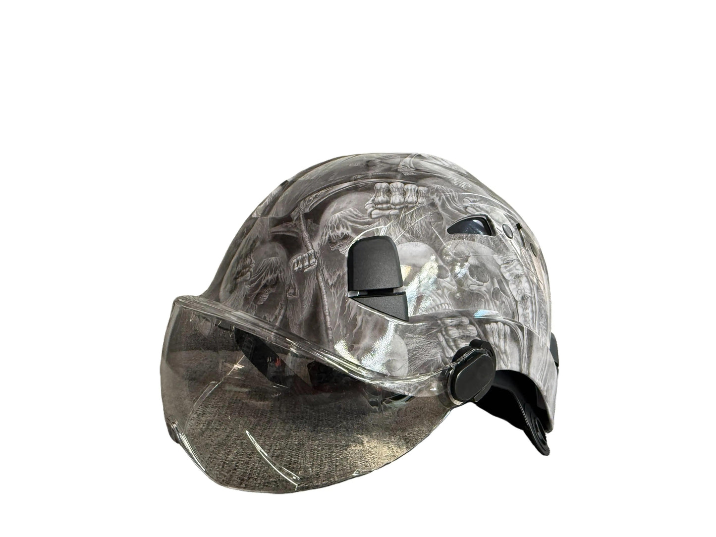 Hard Hats Skull Pattern Construction OSHA Safety Helmet with Visor ANSI Z89.1 Approved Men Women Adult Vented Hardhat Arborist Rescue Climbing Tree Work Casco De Construccion