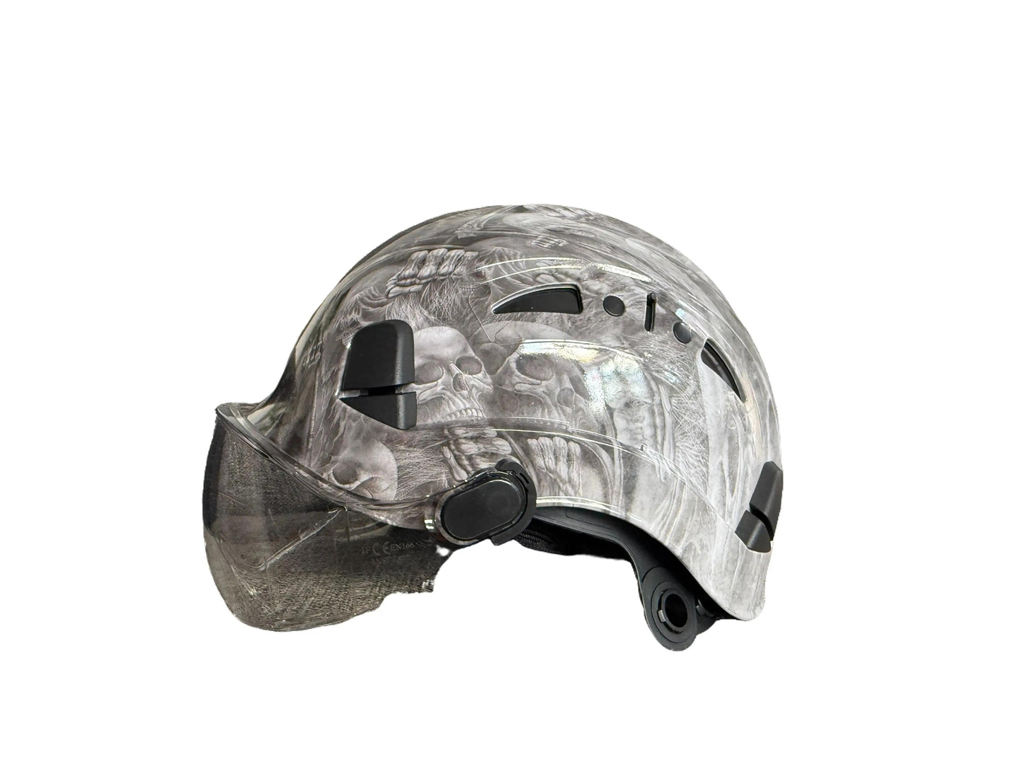 Hard Hats Skull Pattern Construction OSHA Safety Helmet with Visor ANSI Z89.1 Approved Men Women Adult Vented Hardhat Arborist Rescue Climbing Tree Work Casco De Construccion
