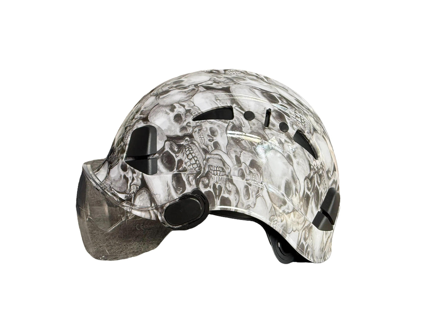 Hard Hats Skull Pattern Construction OSHA Safety Helmet with Visor ANSI Z89.1 Approved Men Women Adult Vented Hardhat Arborist Rescue Climbing Tree Work Casco De Construccion