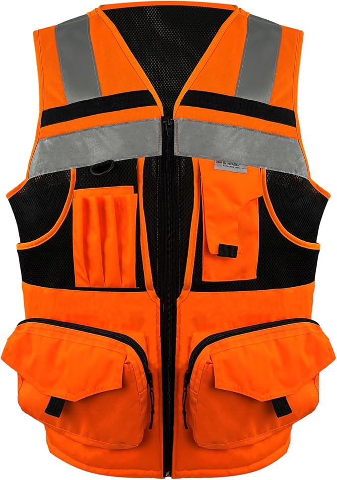 Tactical Safety Vest knitted and Oxford Hi-vis Vest with Pockets