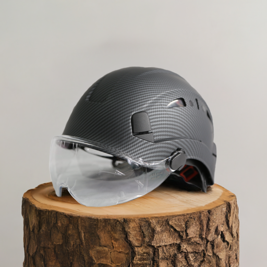 Construction Safety Helmet with Build in Visor Hard Hat CARBON FranklinsShoesUSA