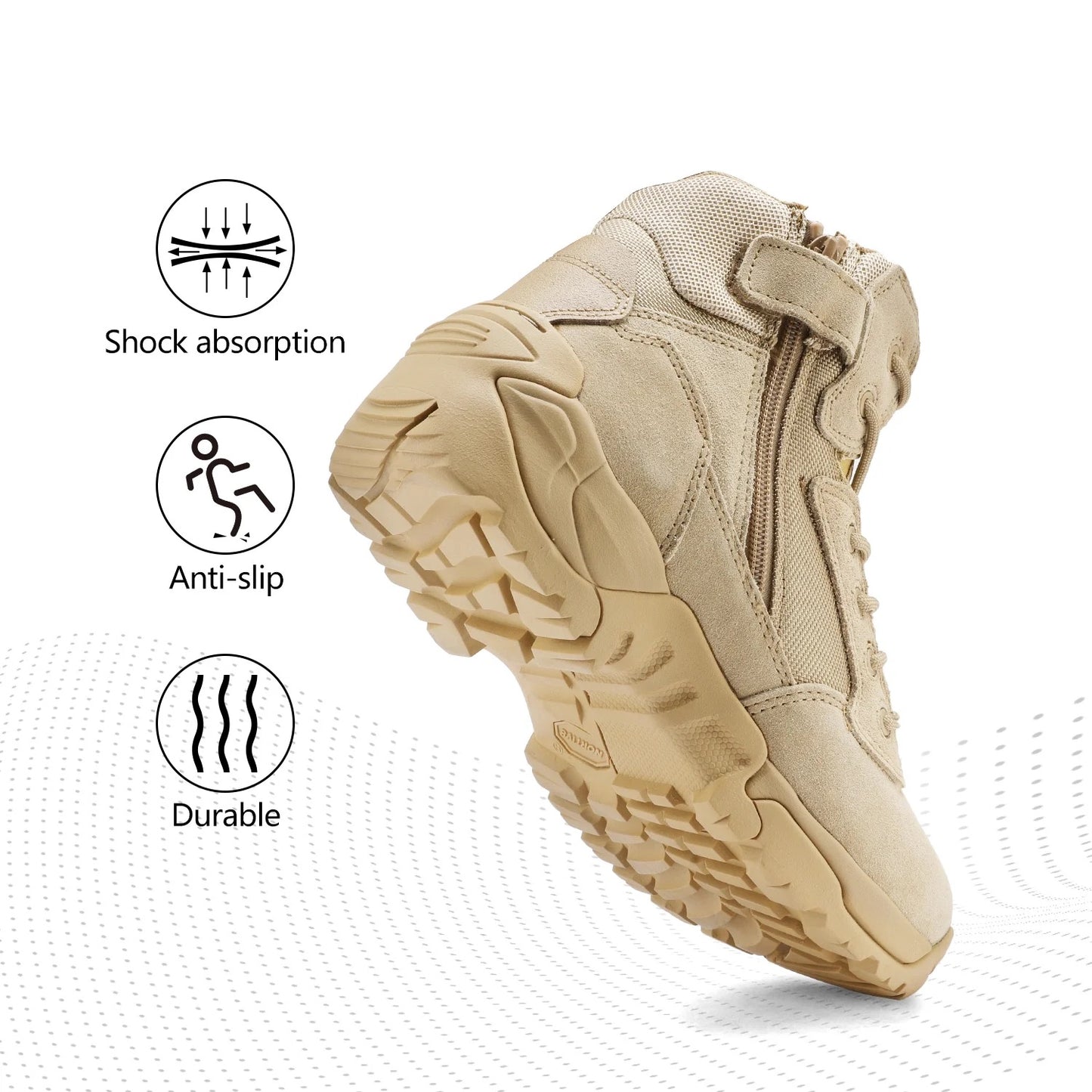 Men's Military Tactical Combat Ankle Hiking Boots with Ankle Protection