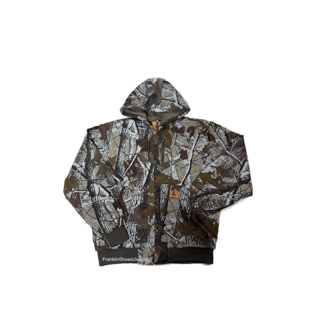 Loose Fit Quilted Flannel Lined Workwear Waterproof Active Jacket Hooded Work Coat