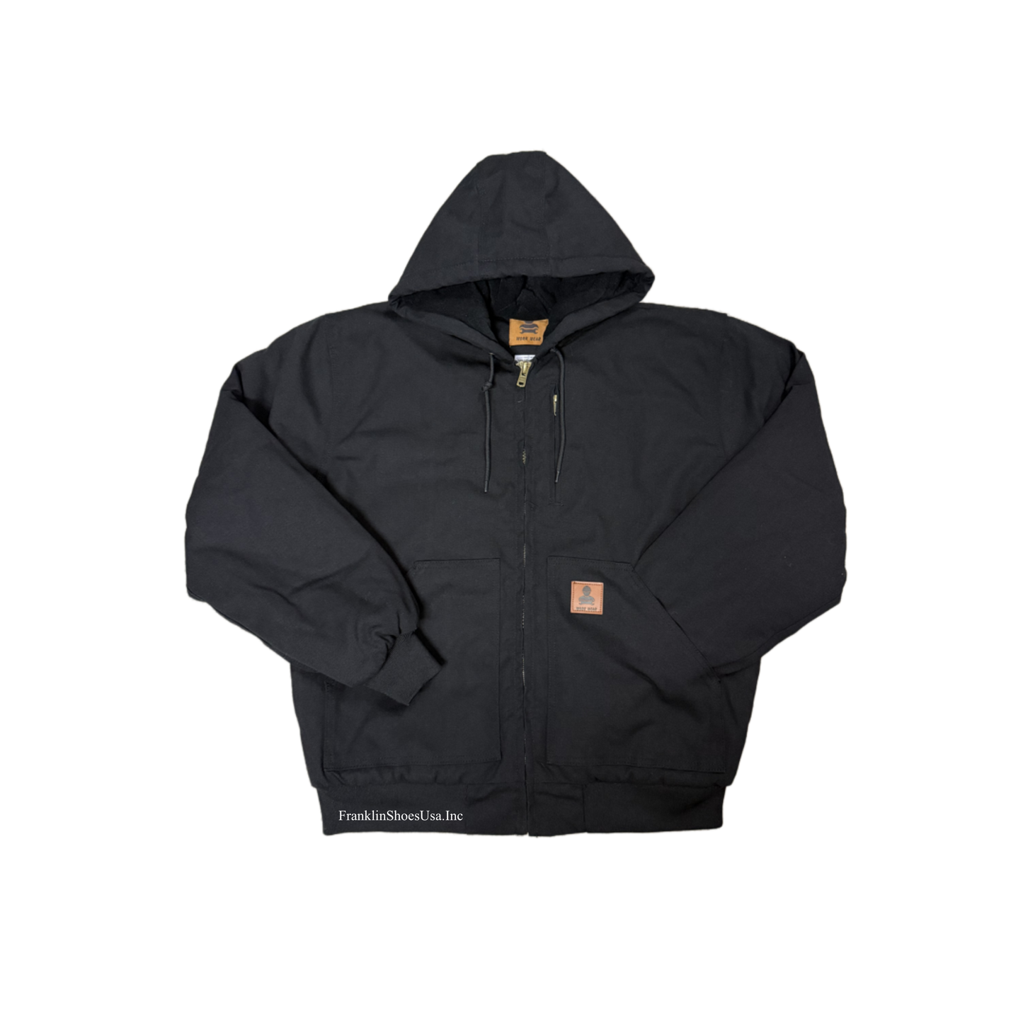 Loose Fit Quilted Flannel Lined Workwear Waterproof Active Jacket Hooded Work Coat