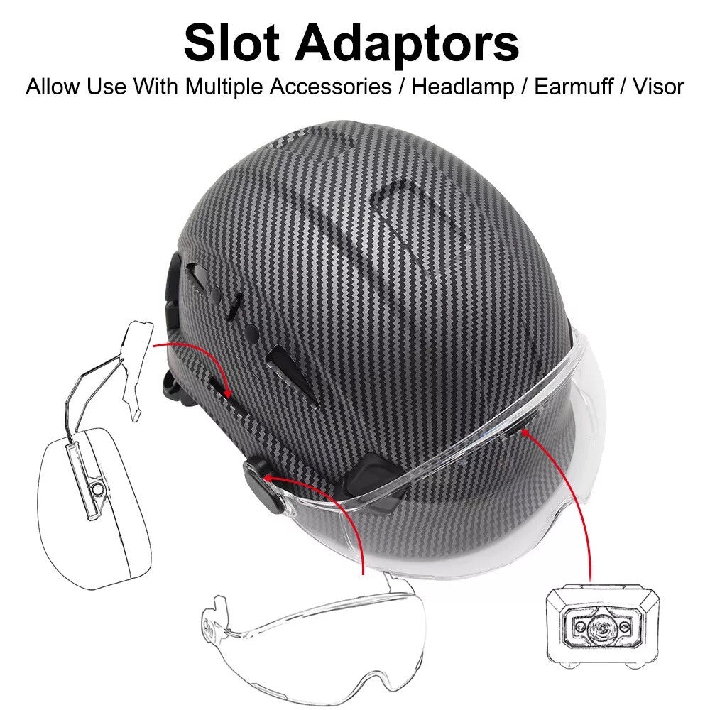 Construction Safety Helmet ABS Hard Hat ANSI CARBON Pattern