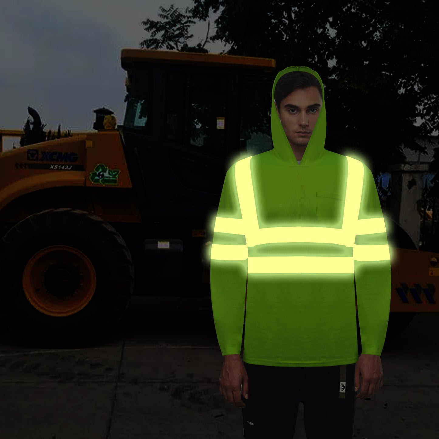 Hi-Vis Reflective Hooded long-sleeve shirts  ( 2 Pieces)