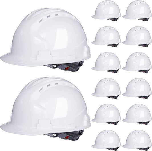 Hard Hats with 4-Point Suspension, Vents, and Cotton Brow Pad – Durable ABS Construction ( 14 Helments))