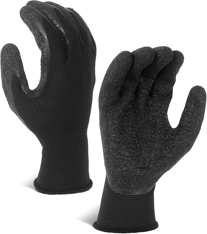 Crinkle Latex Rubber Coated Safety Work Gloves 8 pairs