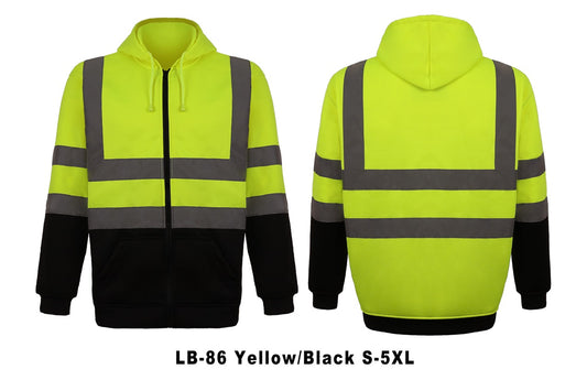 High-Visibility Two-Tone Hooded Safety Jacket - LB-86