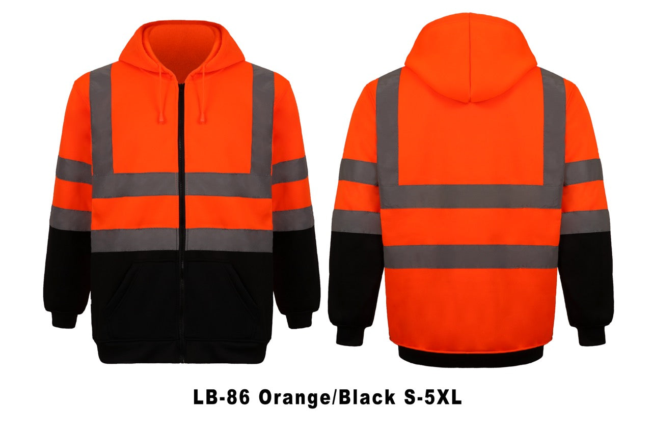 High-Visibility Two-Tone Hooded Safety Jacket - LB-86