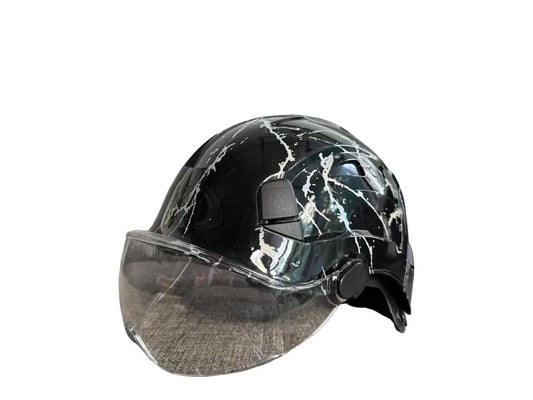 Hard Hats Lightning Pattern Construction OSHA Safety Helmet with Visor ANSI Z89.1 Approved Men Women Adult Vented Hardhat Arborist Rescue Climbing Tree Work Casco De Construccion